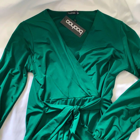 Boohoo wrap green dress - Picture 3 of 3